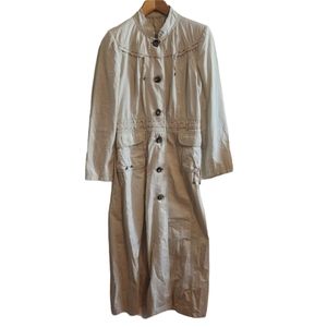 Sarmina Kalice Sikhk Long Button Up Trench Coat
